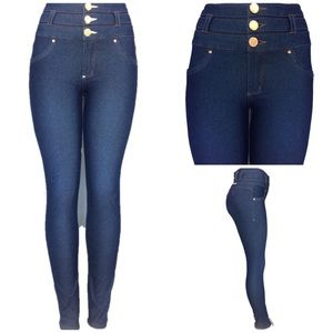 Women’s dark wash high waisted denim leggings NWT